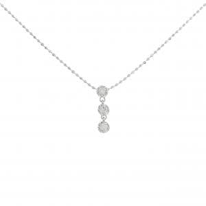 K18WG スリーストーン ダイヤモンド ネックレス 0.10CT