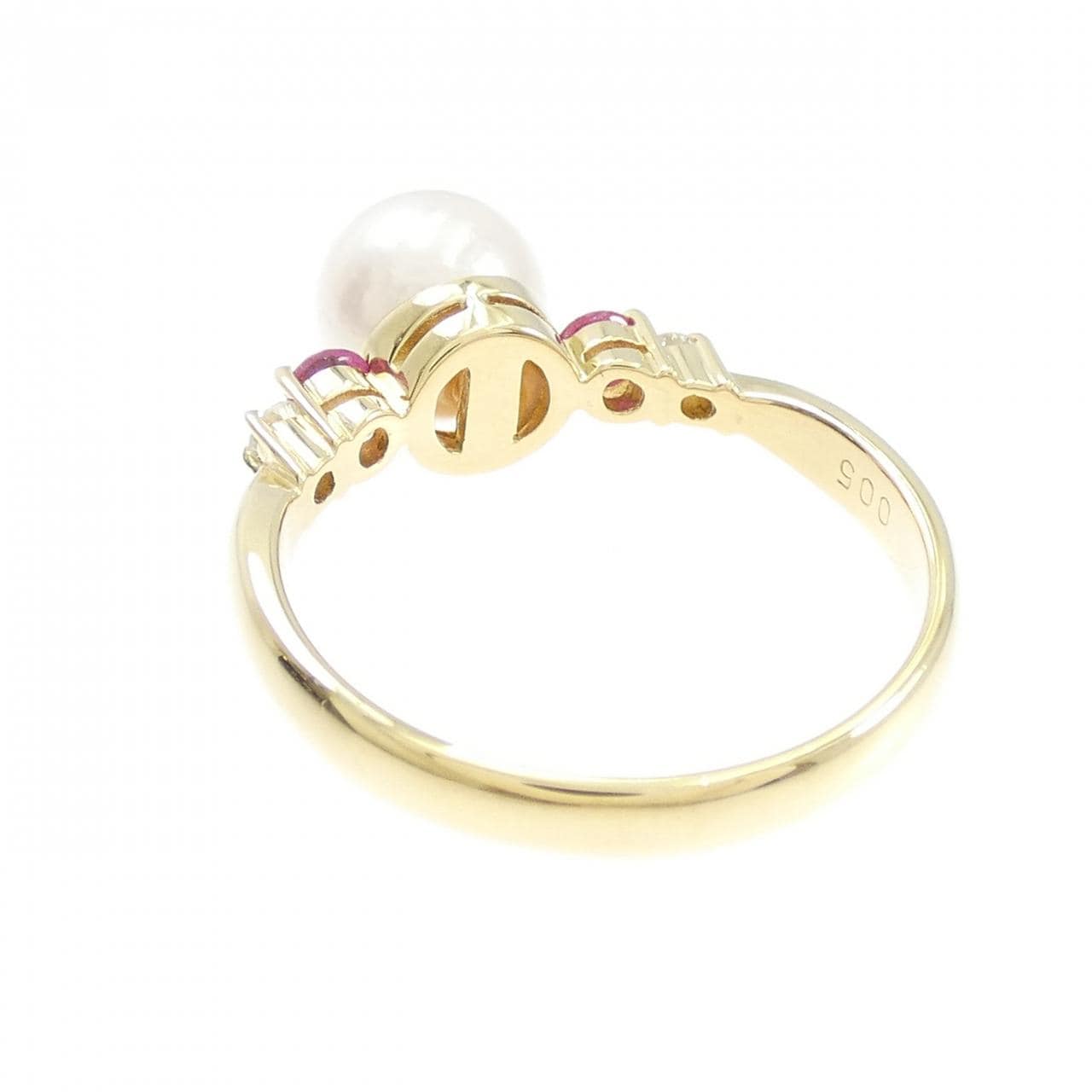 K18YG アコヤパール リング 6.9mm