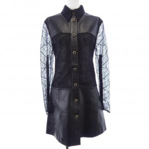 ルイヴィトン LOUIS VUITTON フェザーレースアンドレザーシャツ FMLD94NN4 ワンピース