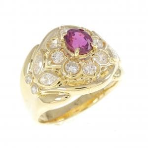 K18YG ルビー リング 0.68CT