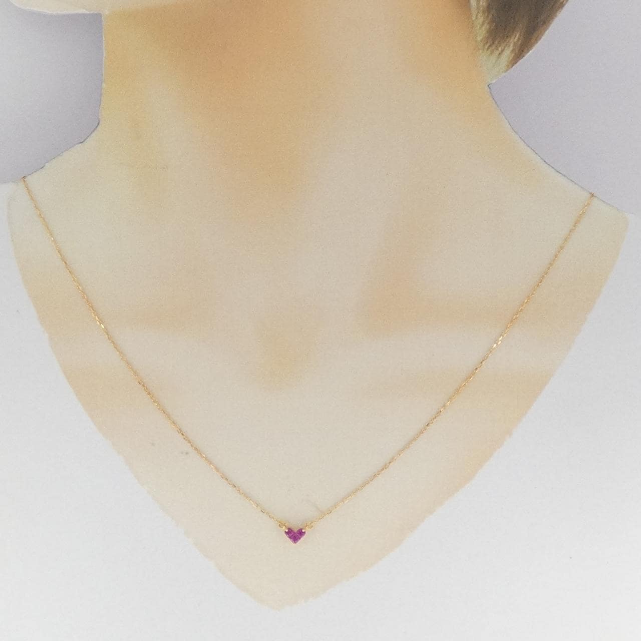 K18YG ハート ルビー ネックレス 0.26CT