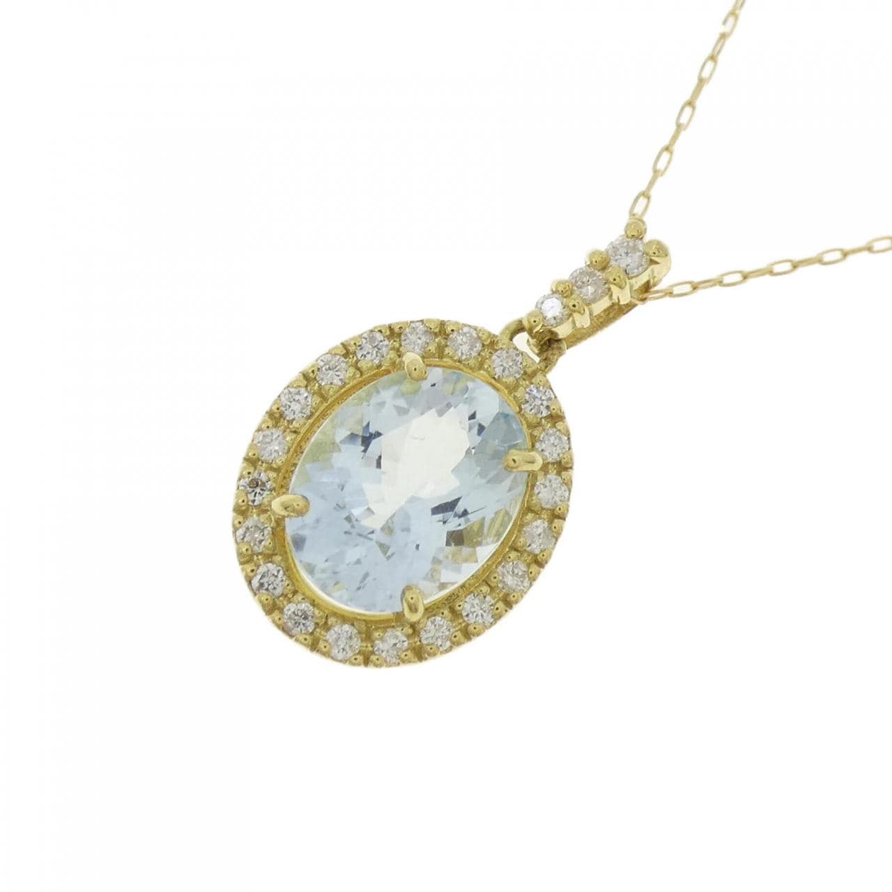 【新品】K18YG アクアマリン ネックレス 1.56CT