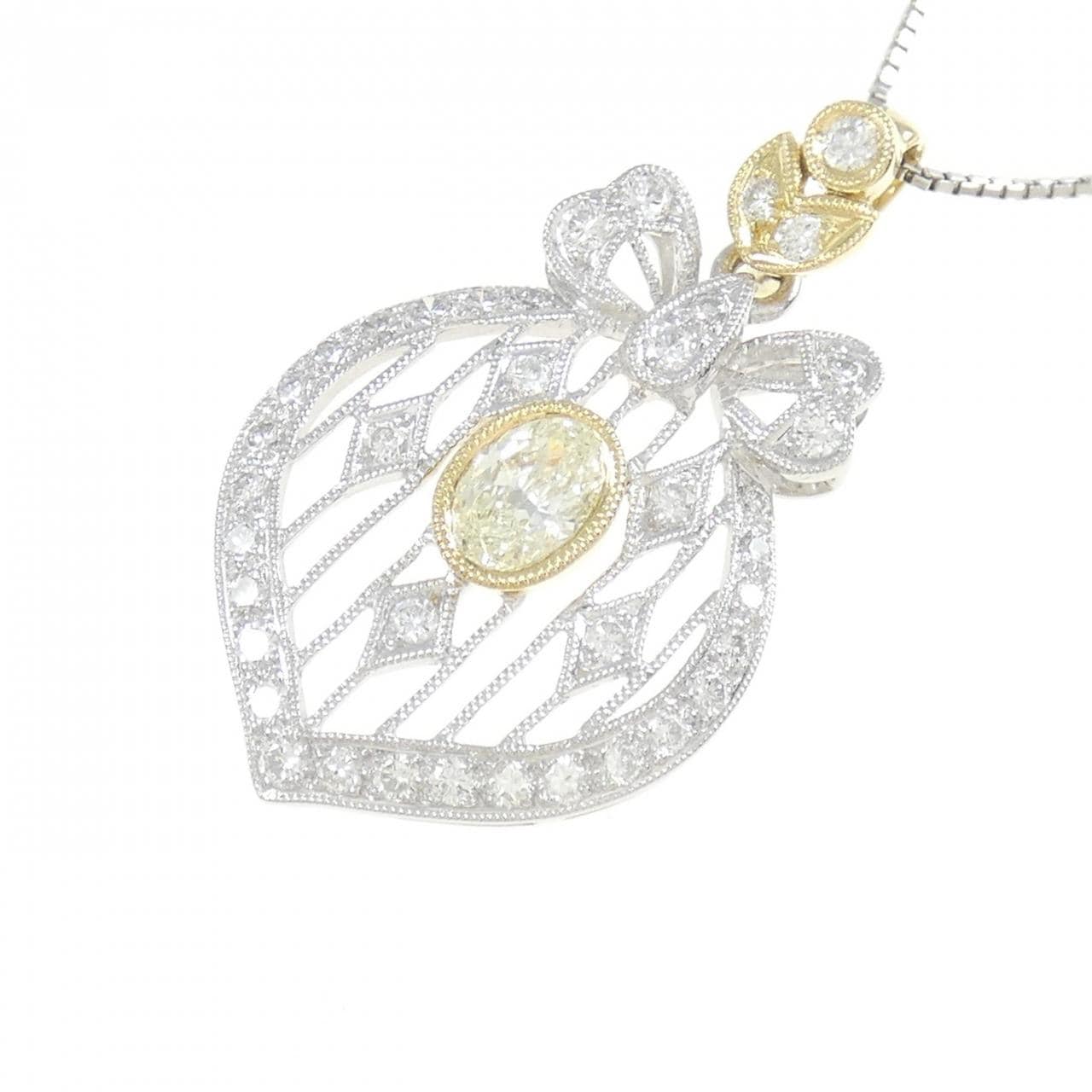 PT900/K18YG/PT850 ダイヤモンド ネックレス 0.46CT