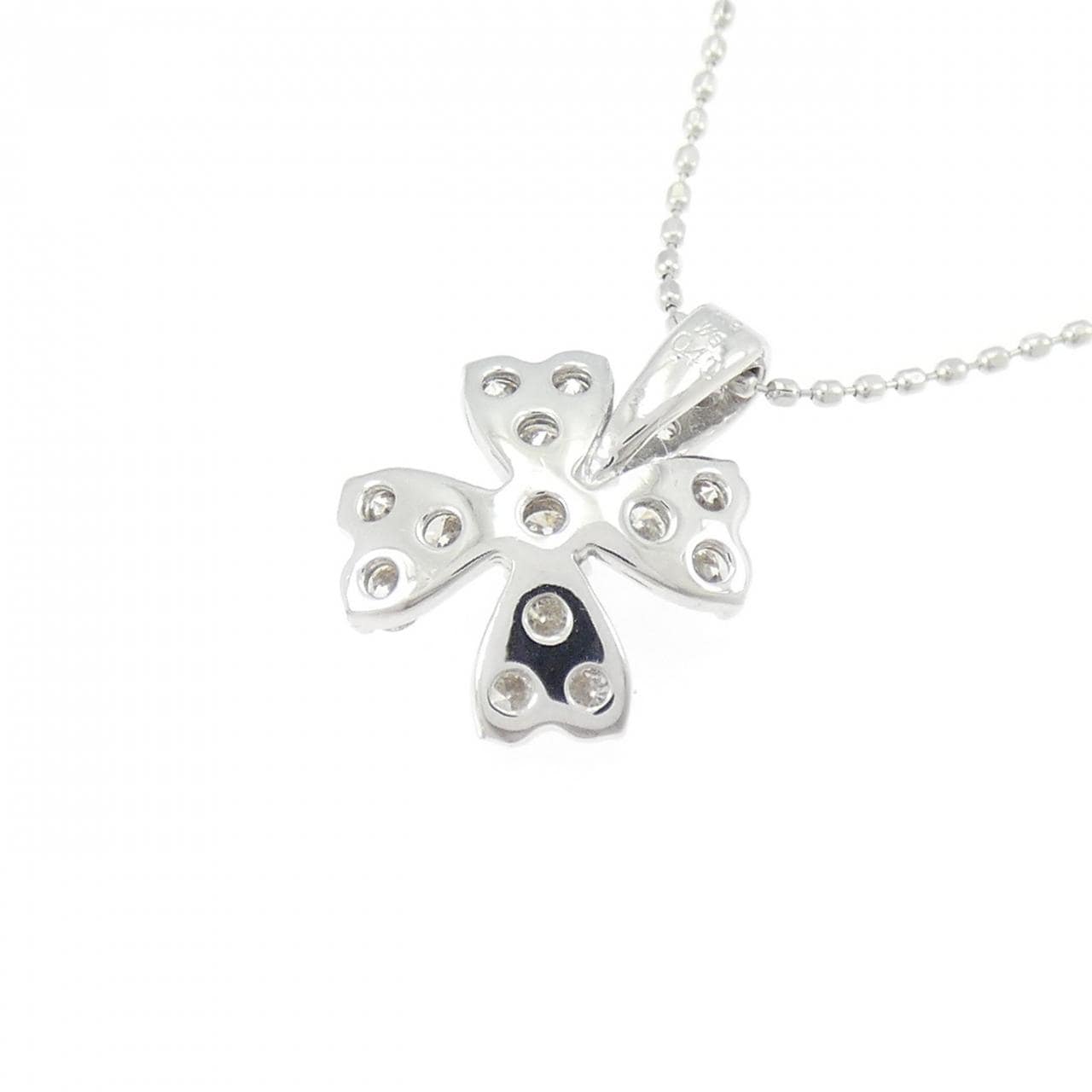 K18WG フラワー ダイヤモンド ネックレス 0.40CT