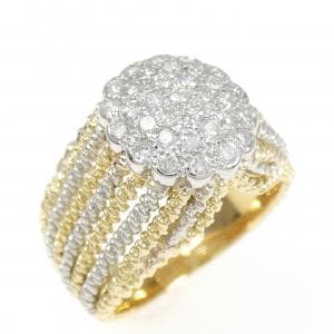 K18YG/PT パヴェ ダイヤモンド リング 0.50CT