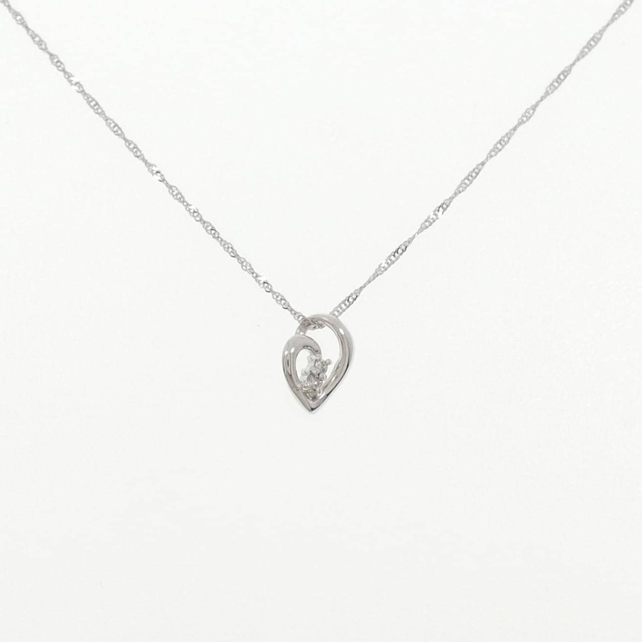 K18WG ダイヤモンド ネックレス 0.02CT