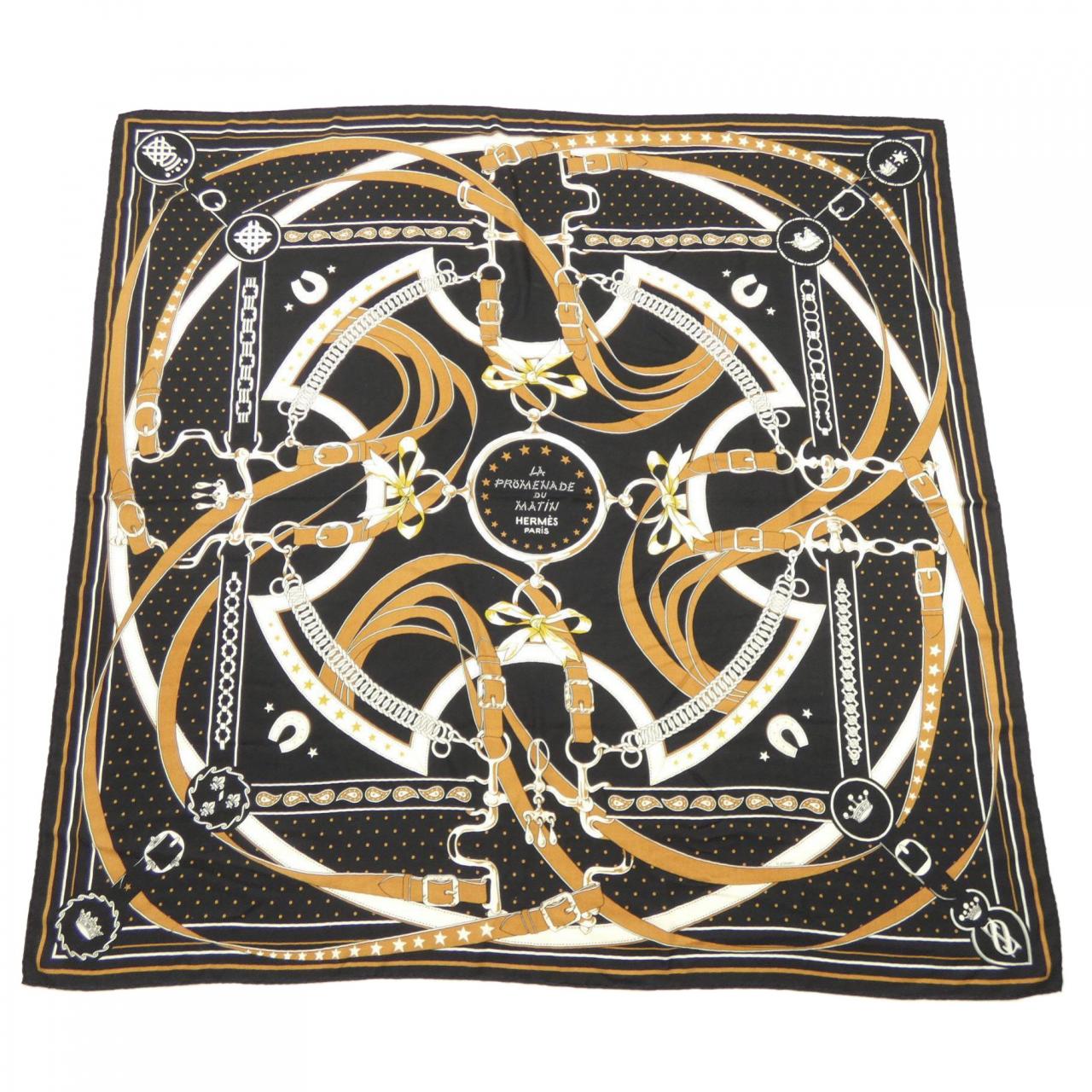 HERMES La Promenade du Matin Bandana H243986S Carre Jean 140 披肩