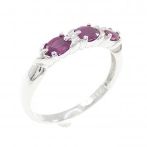 K14WG ルビー リング 0.70CT