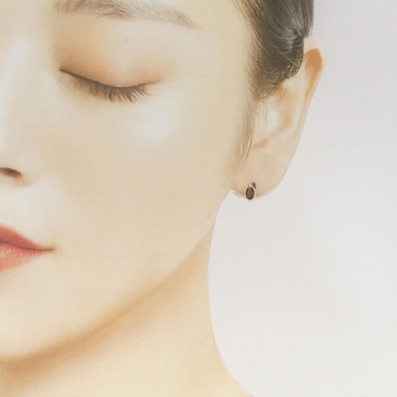 K18PG スモーキークオーツ ピアス