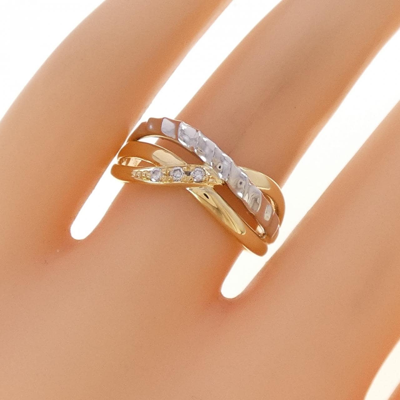 K18YG/PT900 ダイヤモンド リング 0.05CT