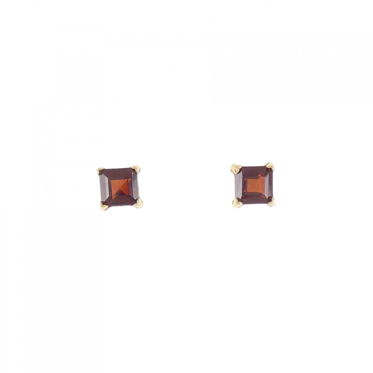 K18YG Garnet earrings