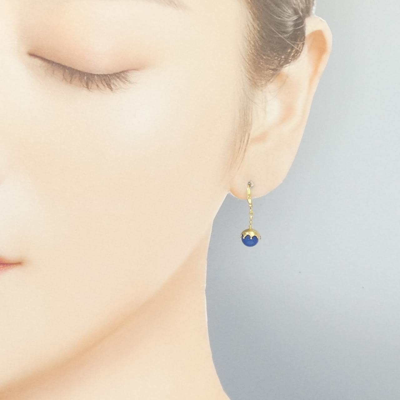 K18YG カルセドニー ピアス