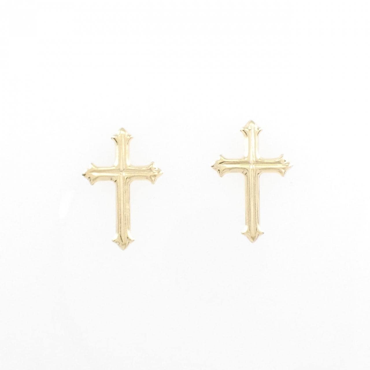 [BRAND NEW] K18YG Cross Earrings