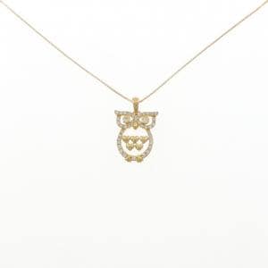 K18YG フクロウ ダイヤモンド ネックレス 0.25CT