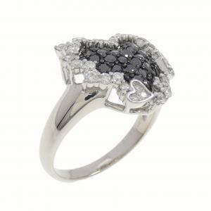 コメ兵｜K18WG/K18BG パヴェ ハート ダイヤモンド リング 0.48CT  