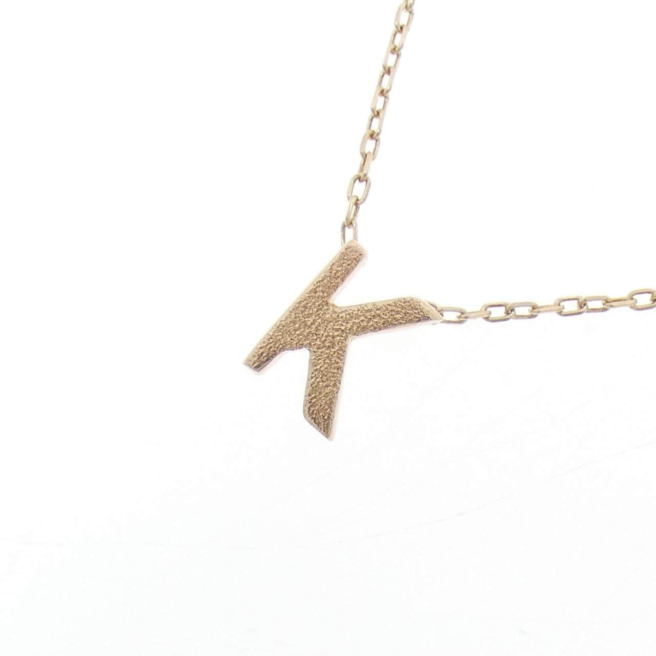 K10YG イニシャルK ダイヤモンド ネックレス