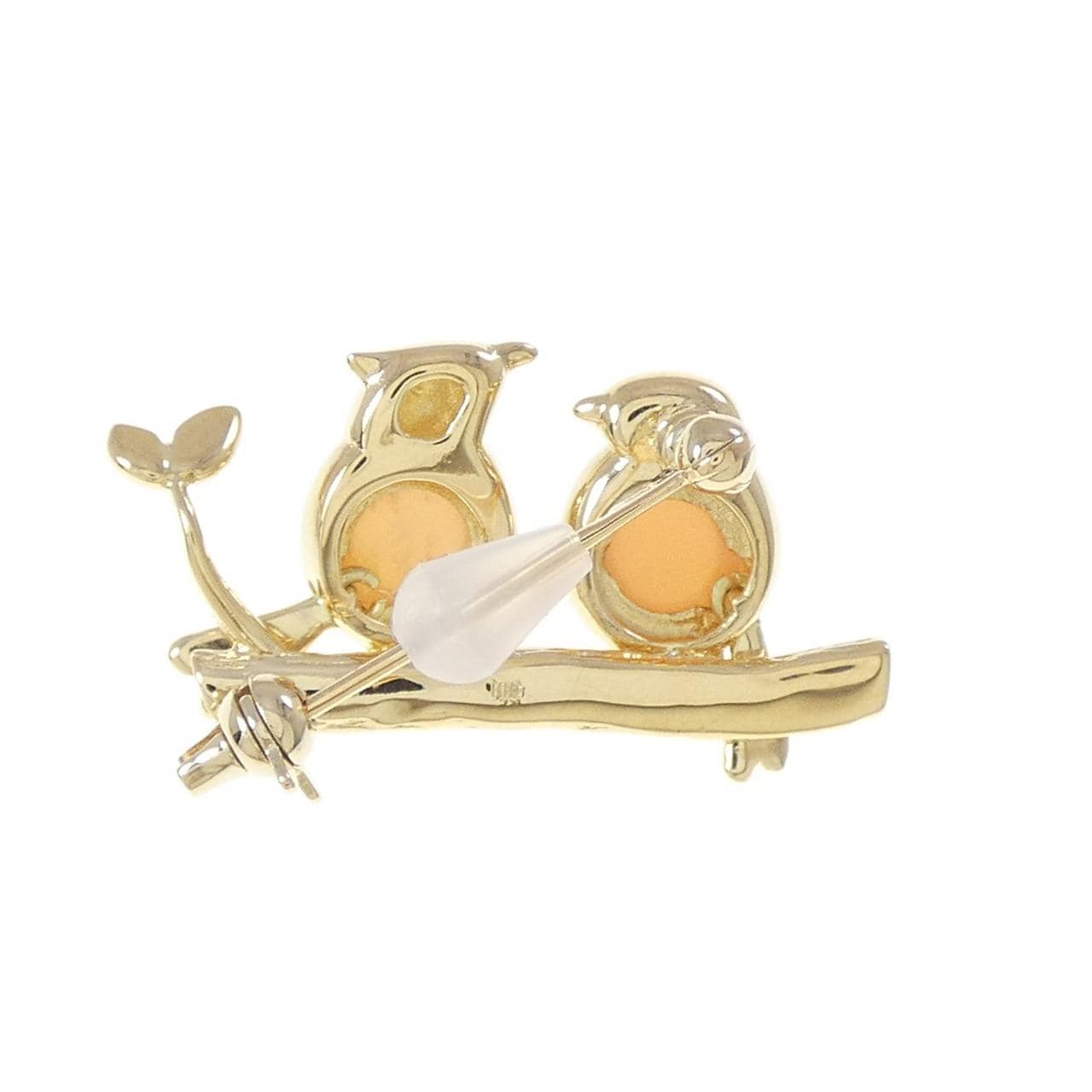 K18YG バード ムーンストーン ブローチ