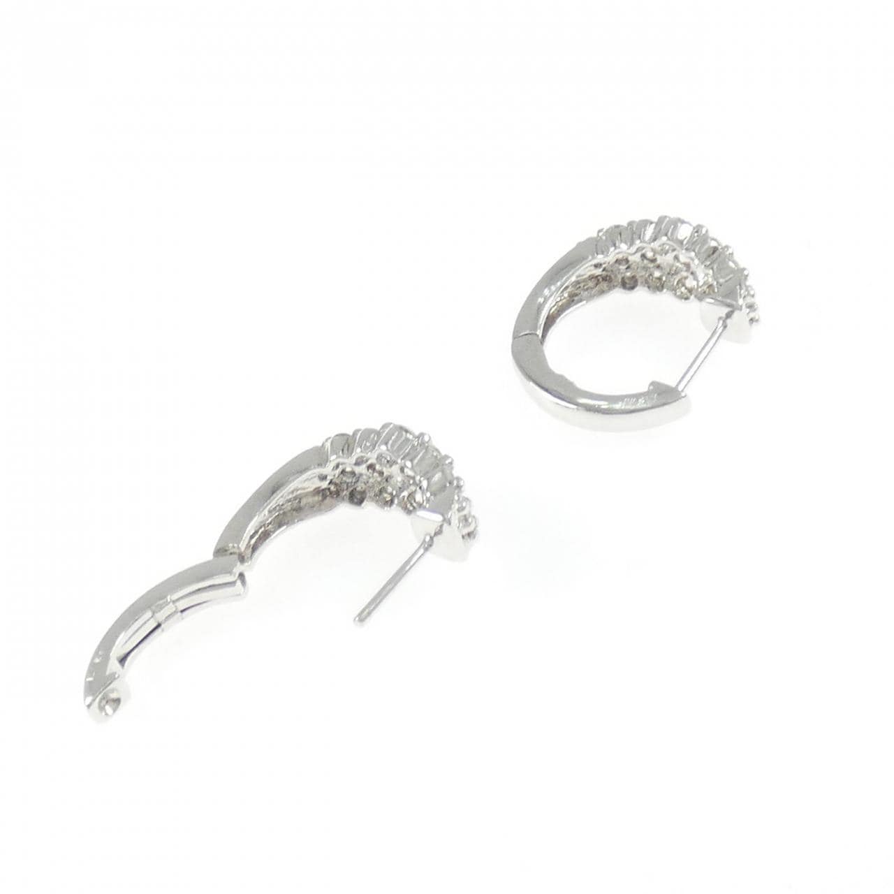 K18WG ダイヤモンド フープ ピアス 1.00CT