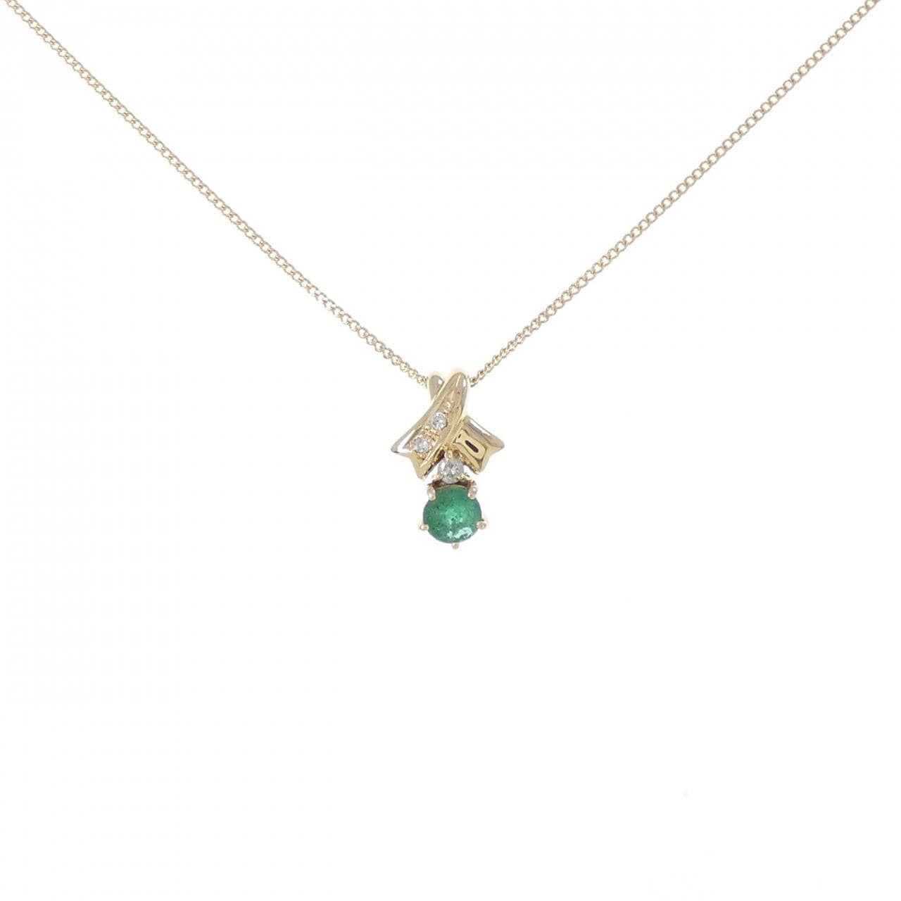 K18YG エメラルド ネックレス 0.27CT