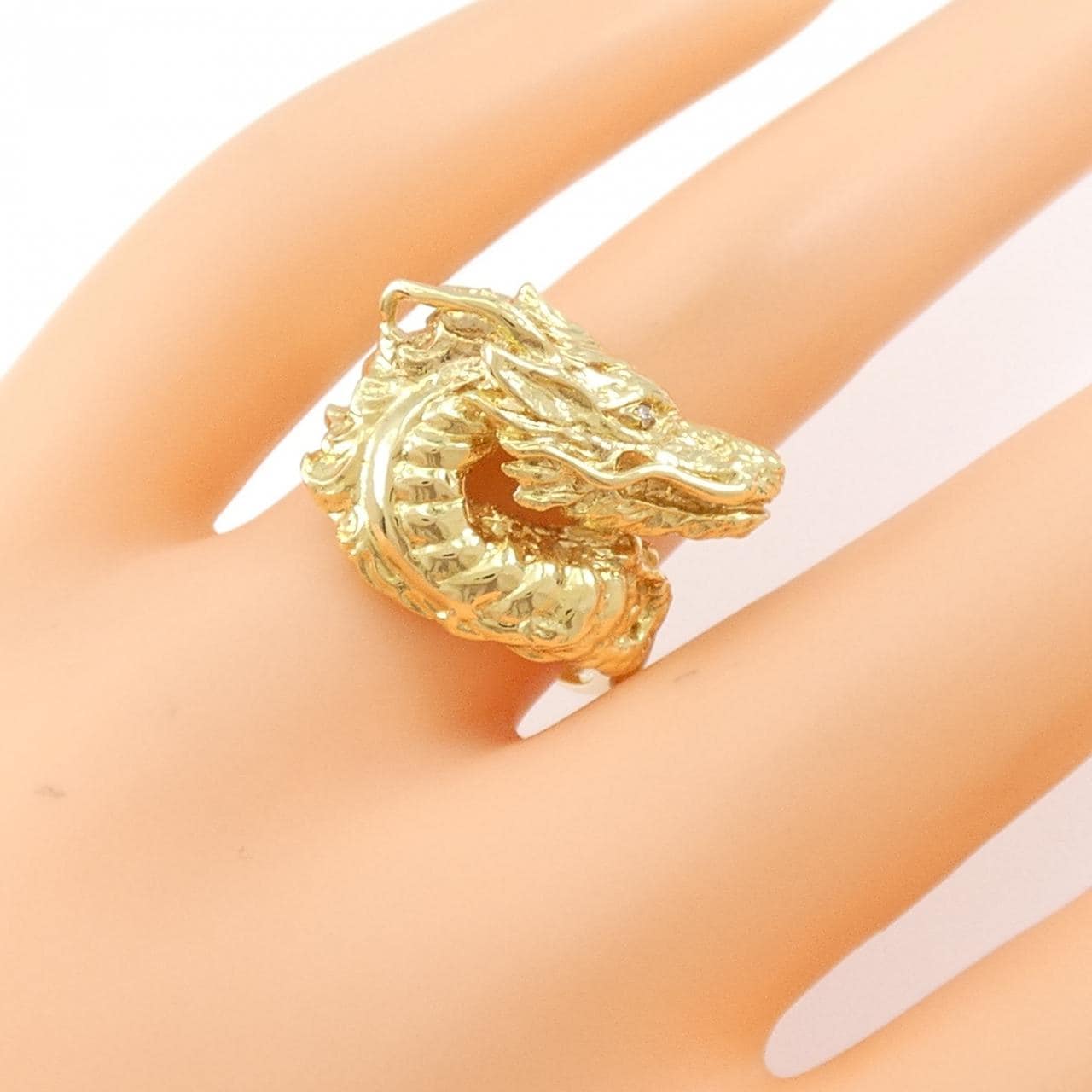 [新品] K18YG 龍鑽石指 0.005CT