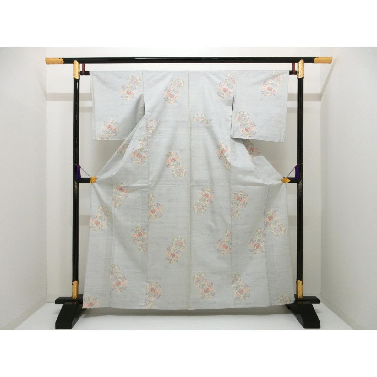 [未使用品] 单层时右卫门和服 正宗Ooshima Tsumugi七印 附证书
