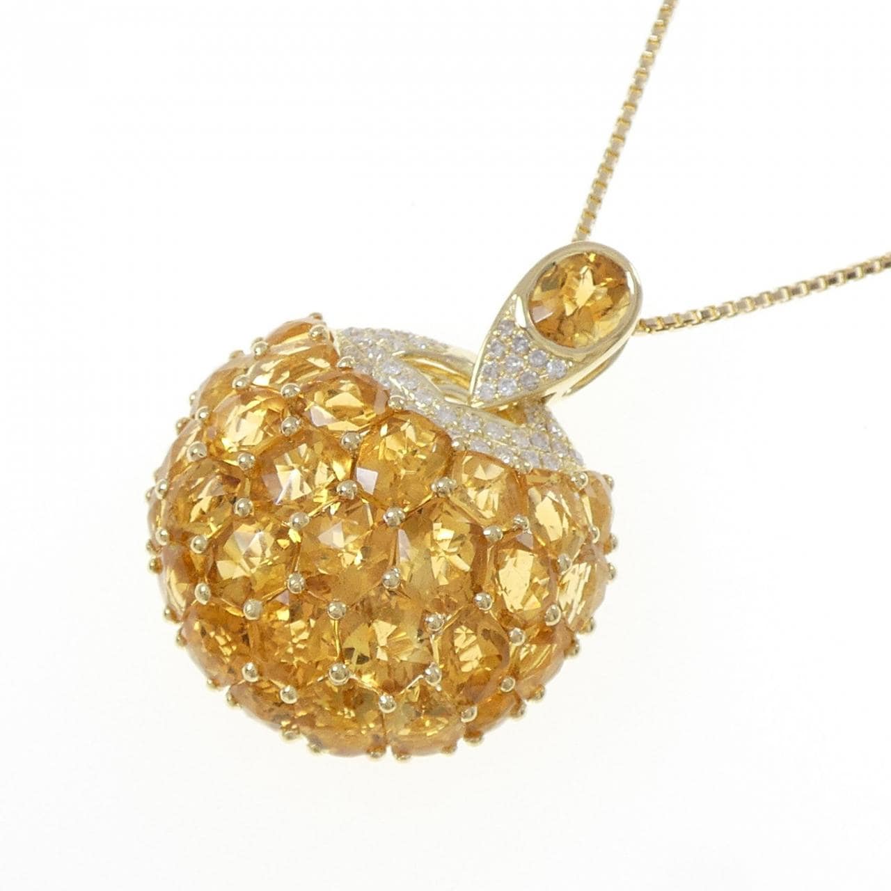 K18YG シトリン ネックレス 14.60CT