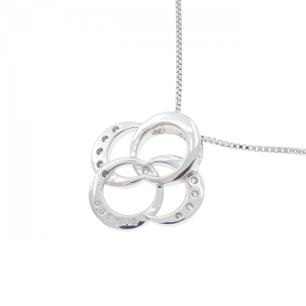 K18WG ダイヤモンド ネックレス 0.05CT