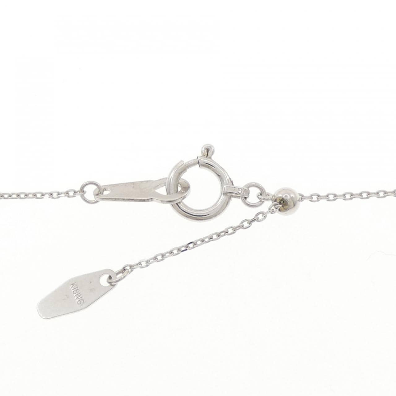 K18WG イニシャルK ダイヤモンド ネックレス 0.18CT