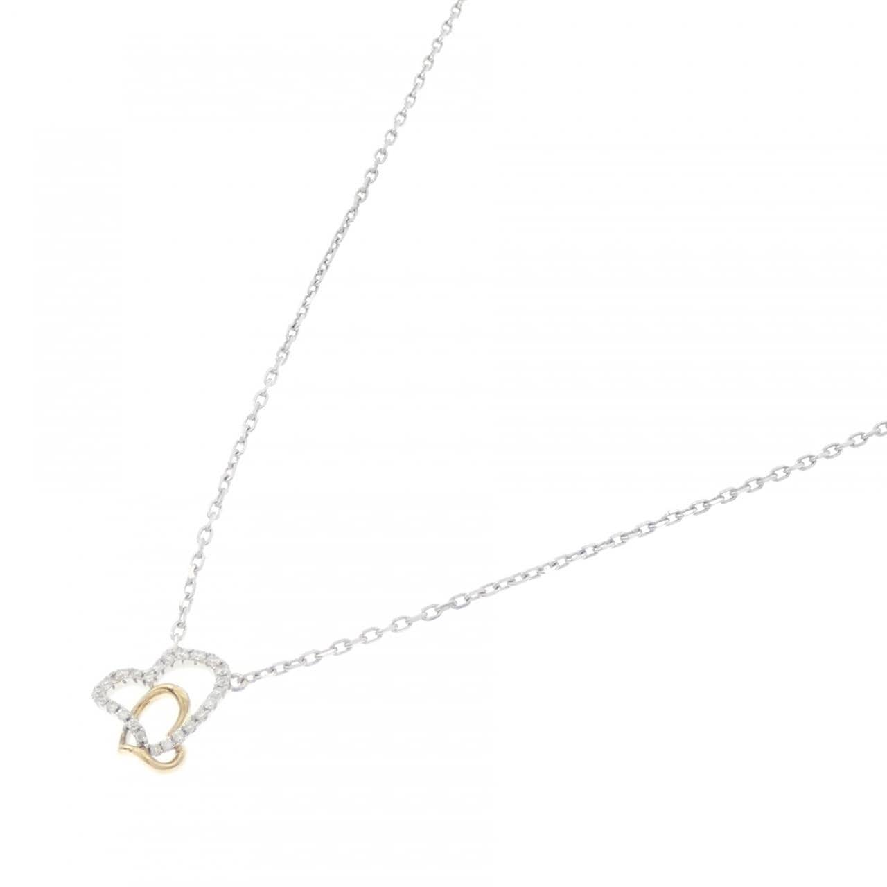 750WG/750YG ハート ダイヤモンド ネックレス 0.12CT