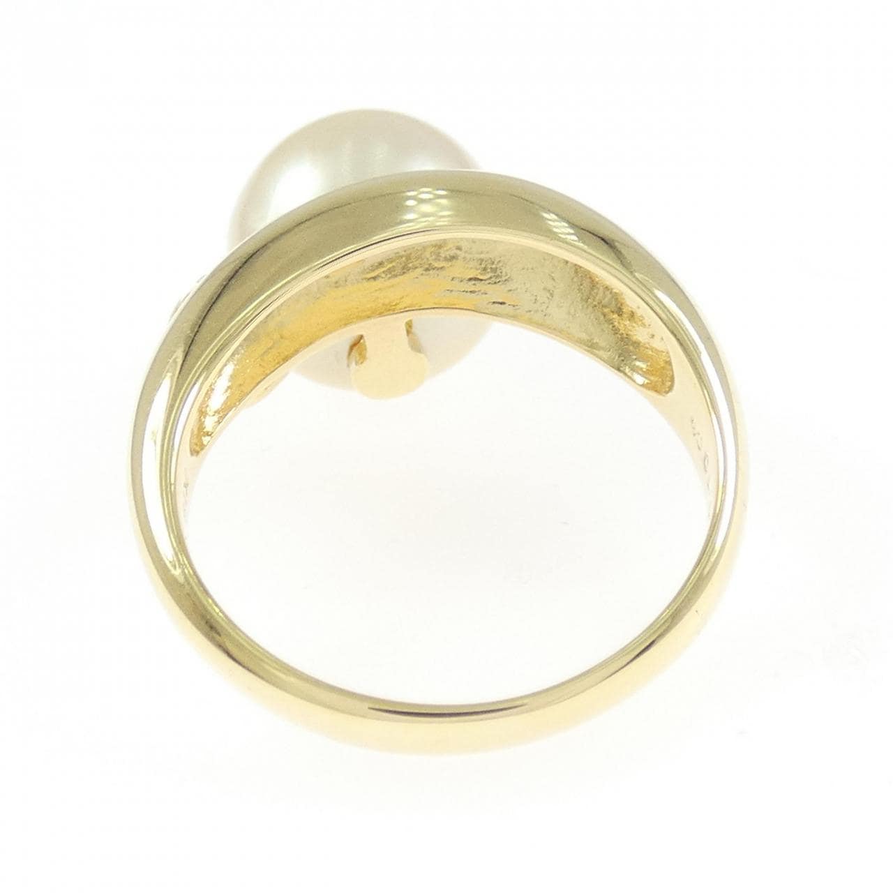 K18YG 白蝶パール リング 10.5mm