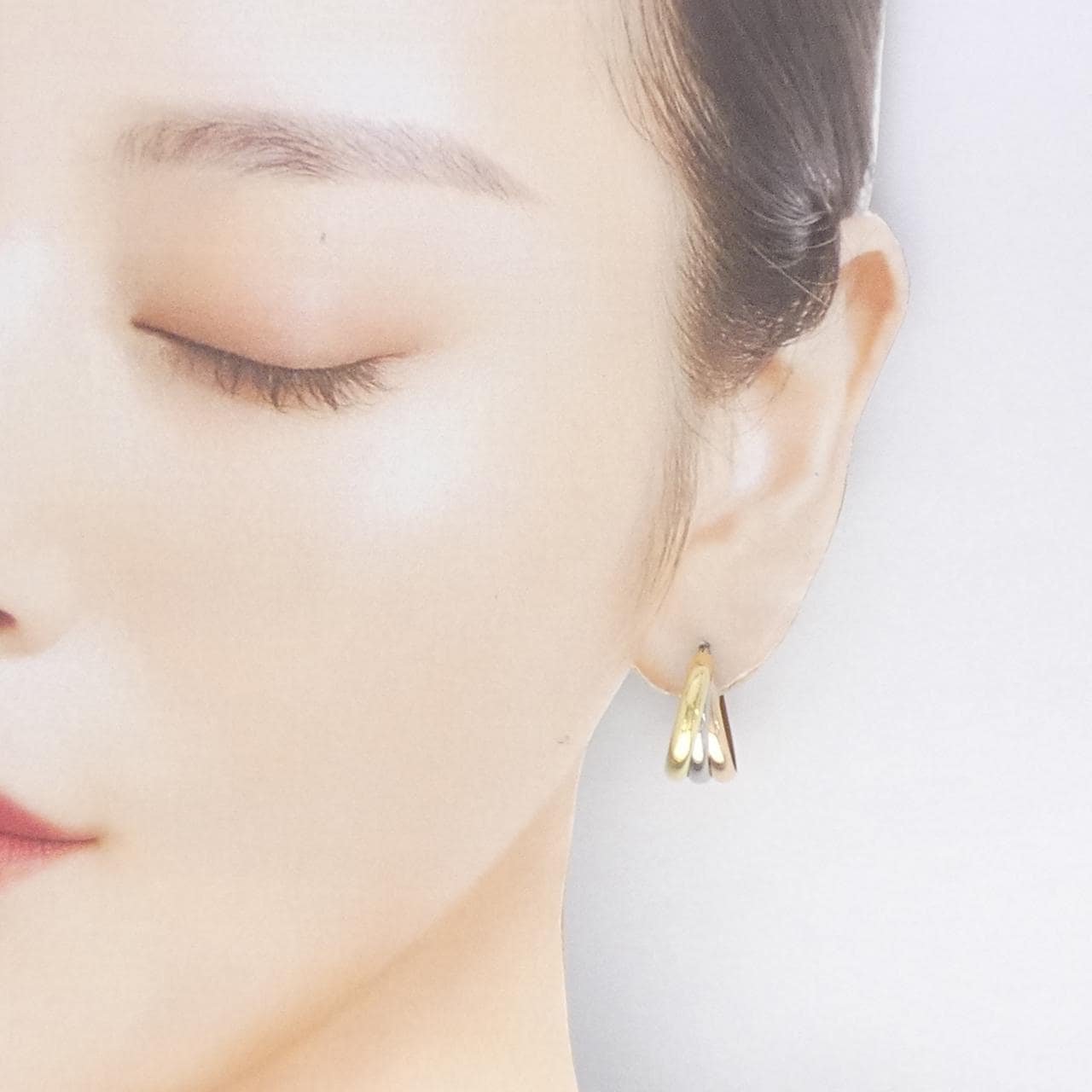 K18スリーカラー ピアス