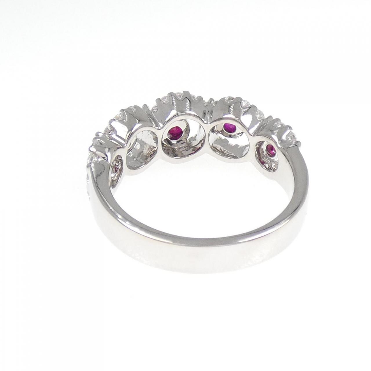 K18WG ルビー リング 0.35CT