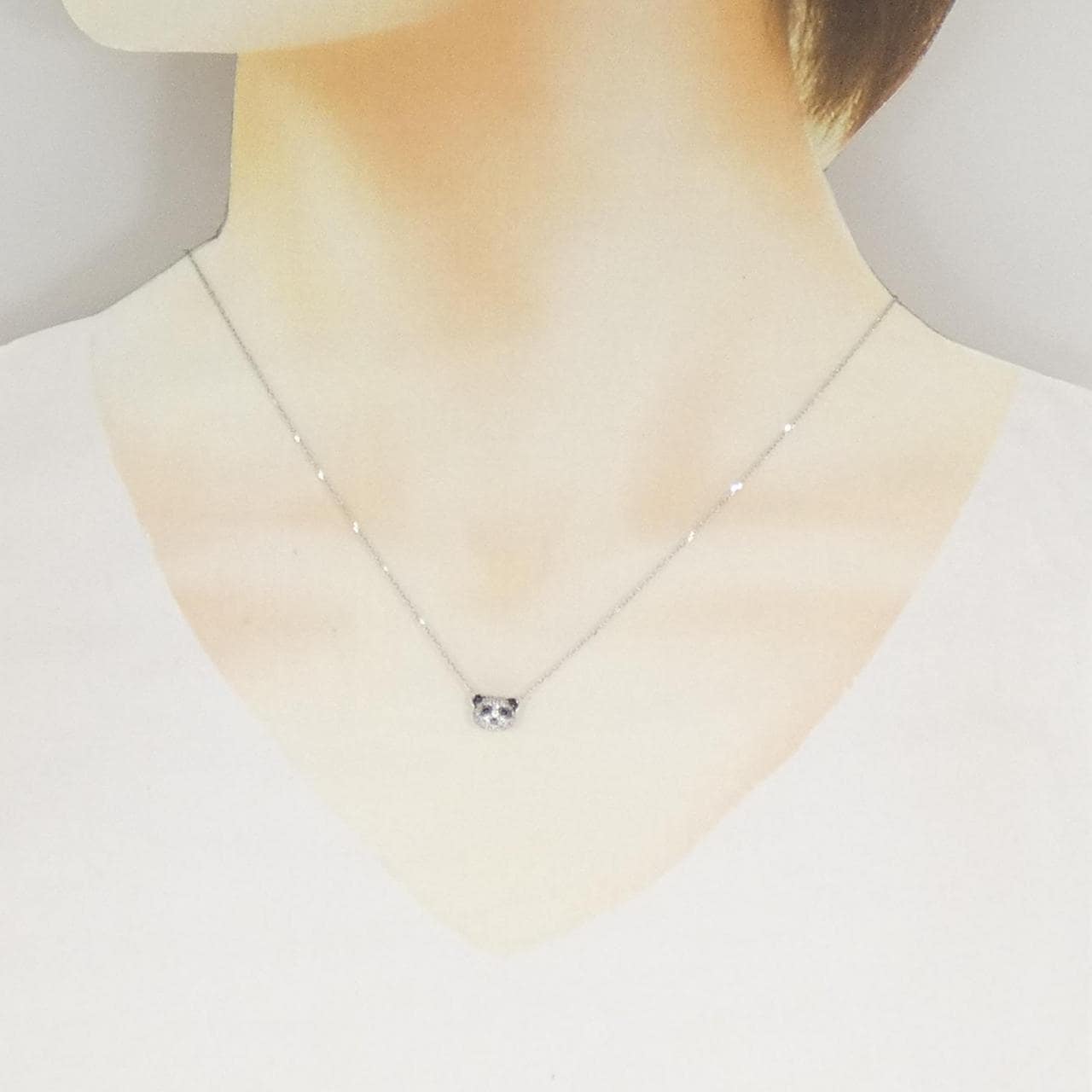 ポンテヴェキオ パンダ ダイヤモンド ネックレス 0.17CT