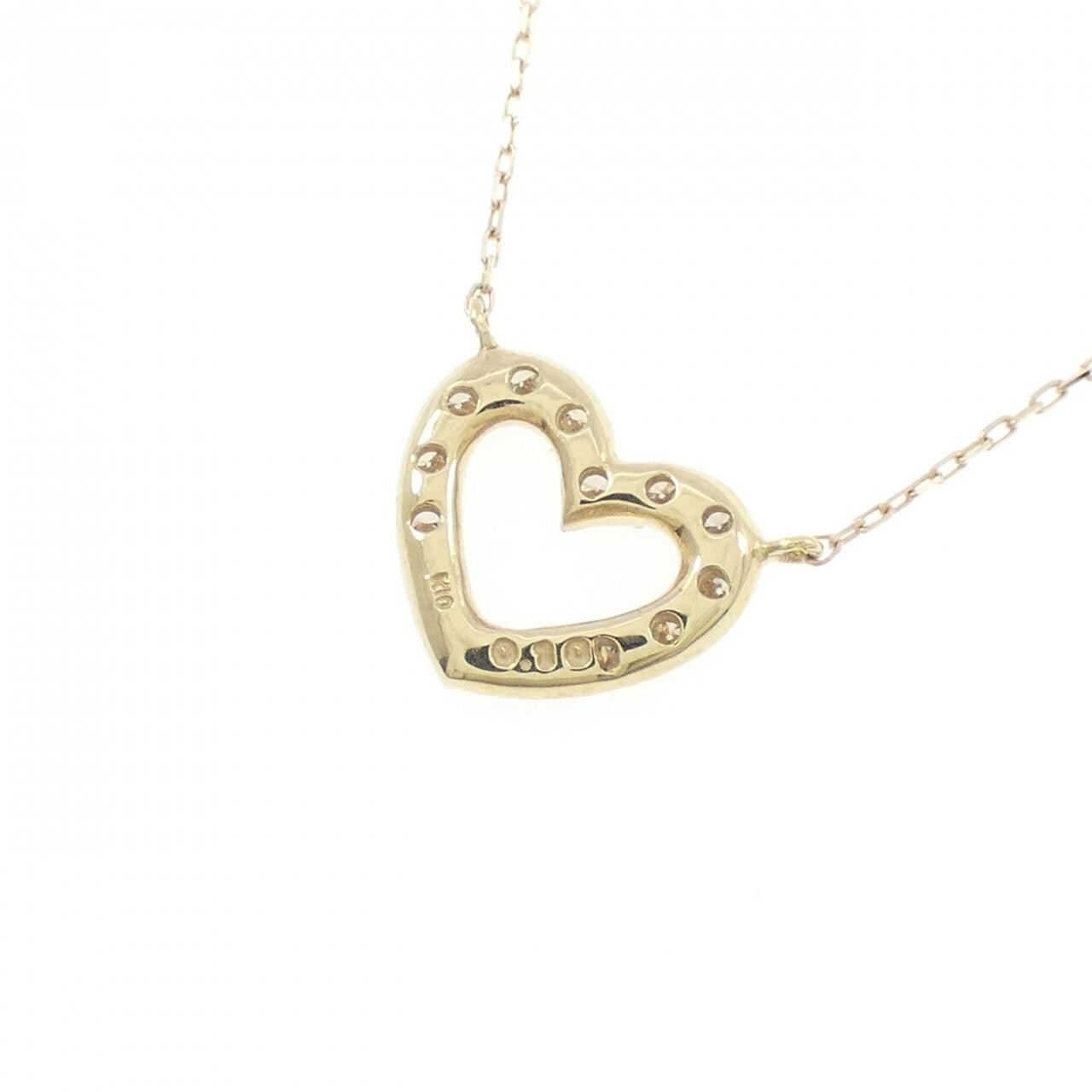 【新品】K10YG ハート ダイヤモンド ネックレス 0.10CT