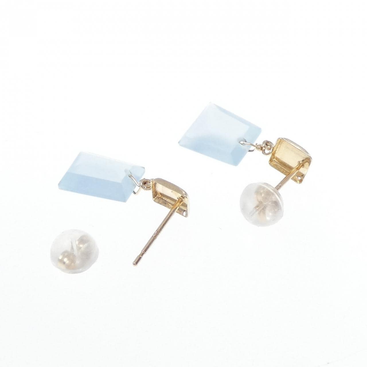 【新品】K10YG カルセドニー ピアス