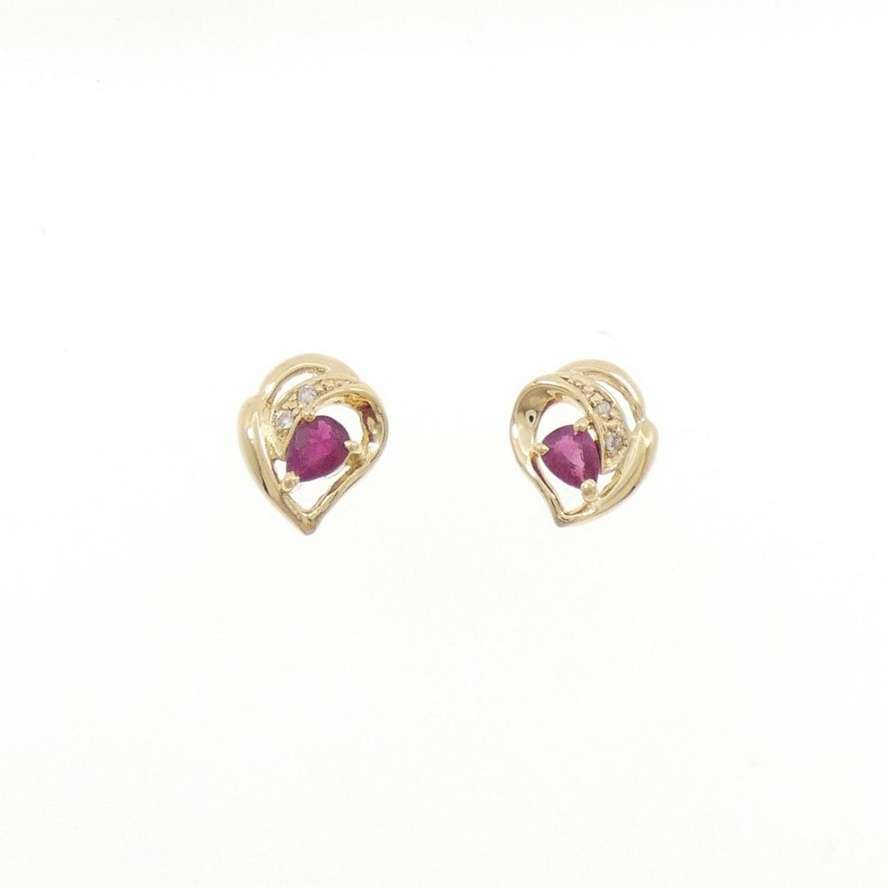 K18YG ルビー ピアス