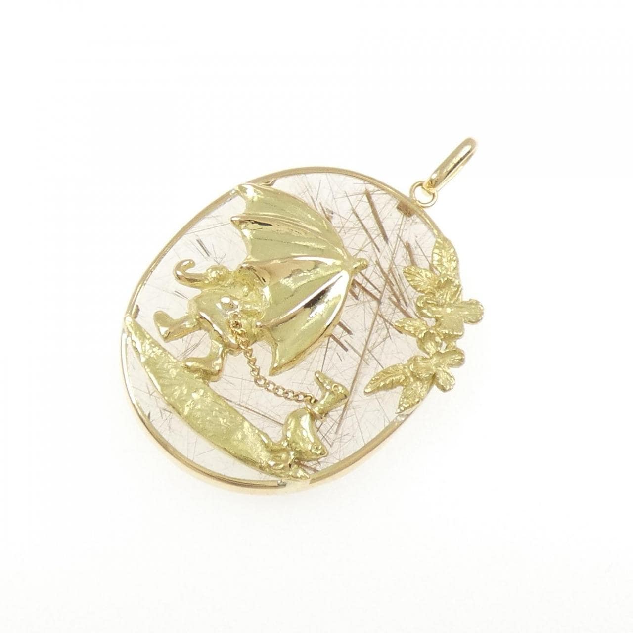 K18YG ルチルクオーツ ペンダント