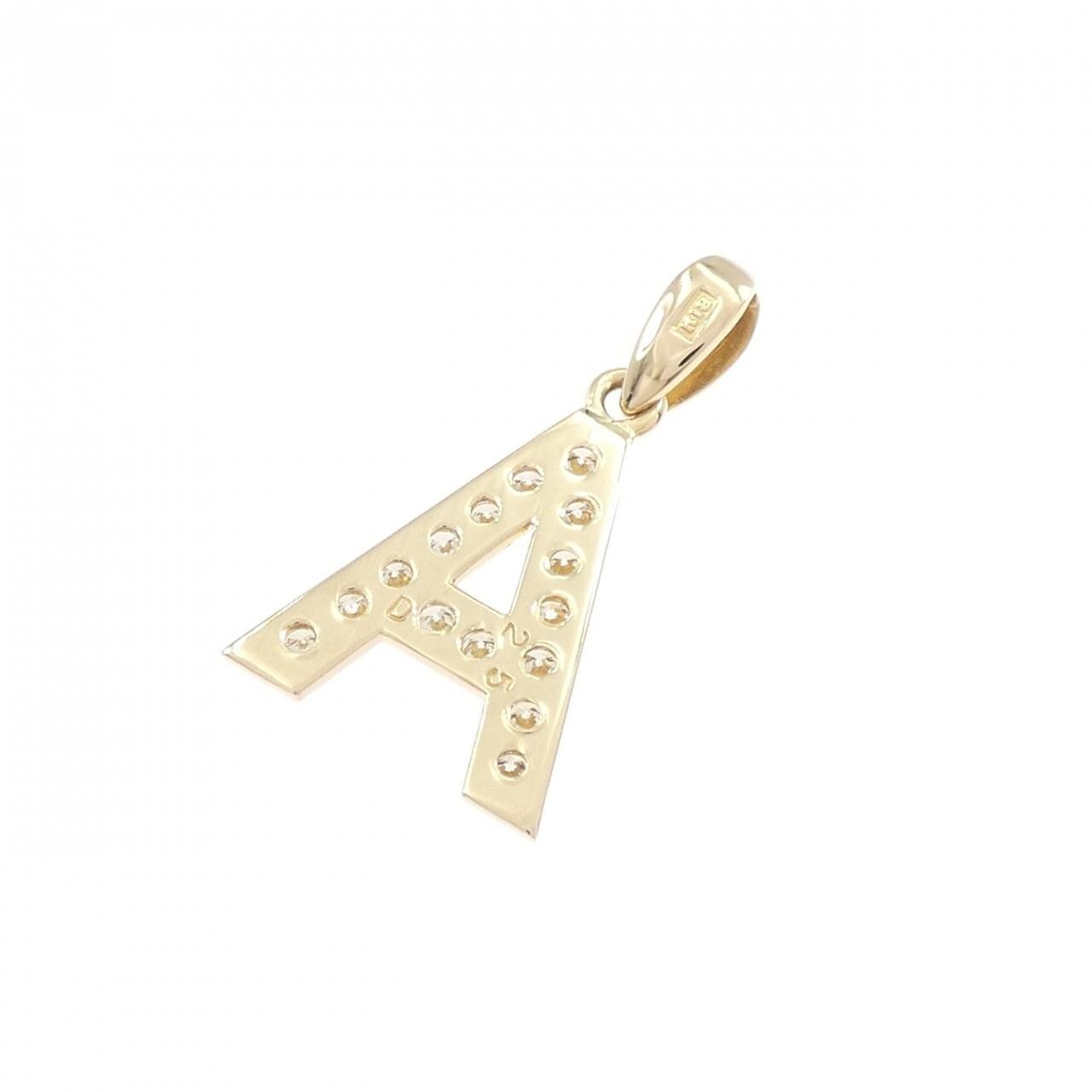 K18YG イニシャルA ダイヤモンド ペンダント 0.25CT
