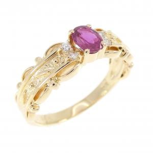 K18YG ルビー リング 0.33CT