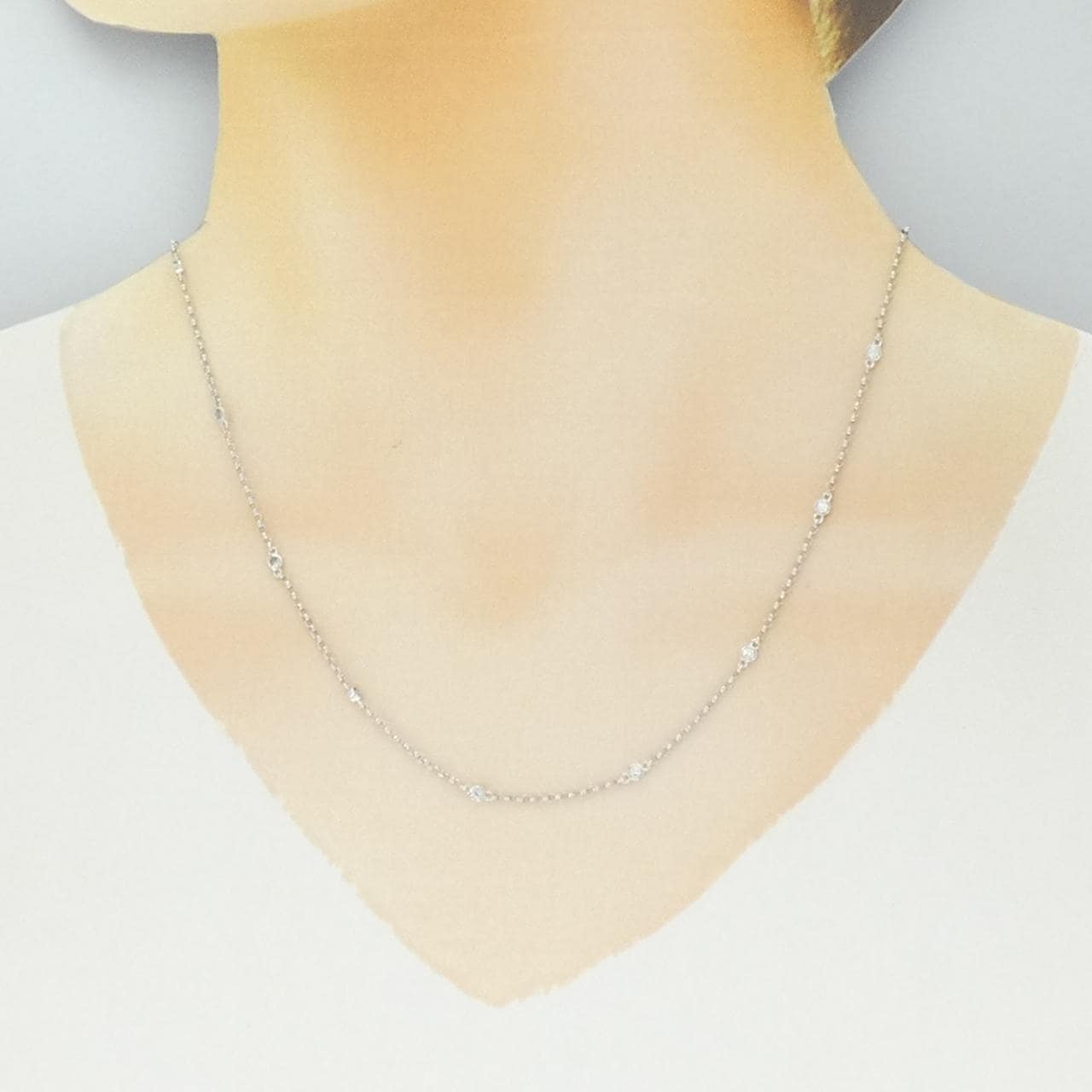 750WG ダイヤモンド ネックレス 0.20CT