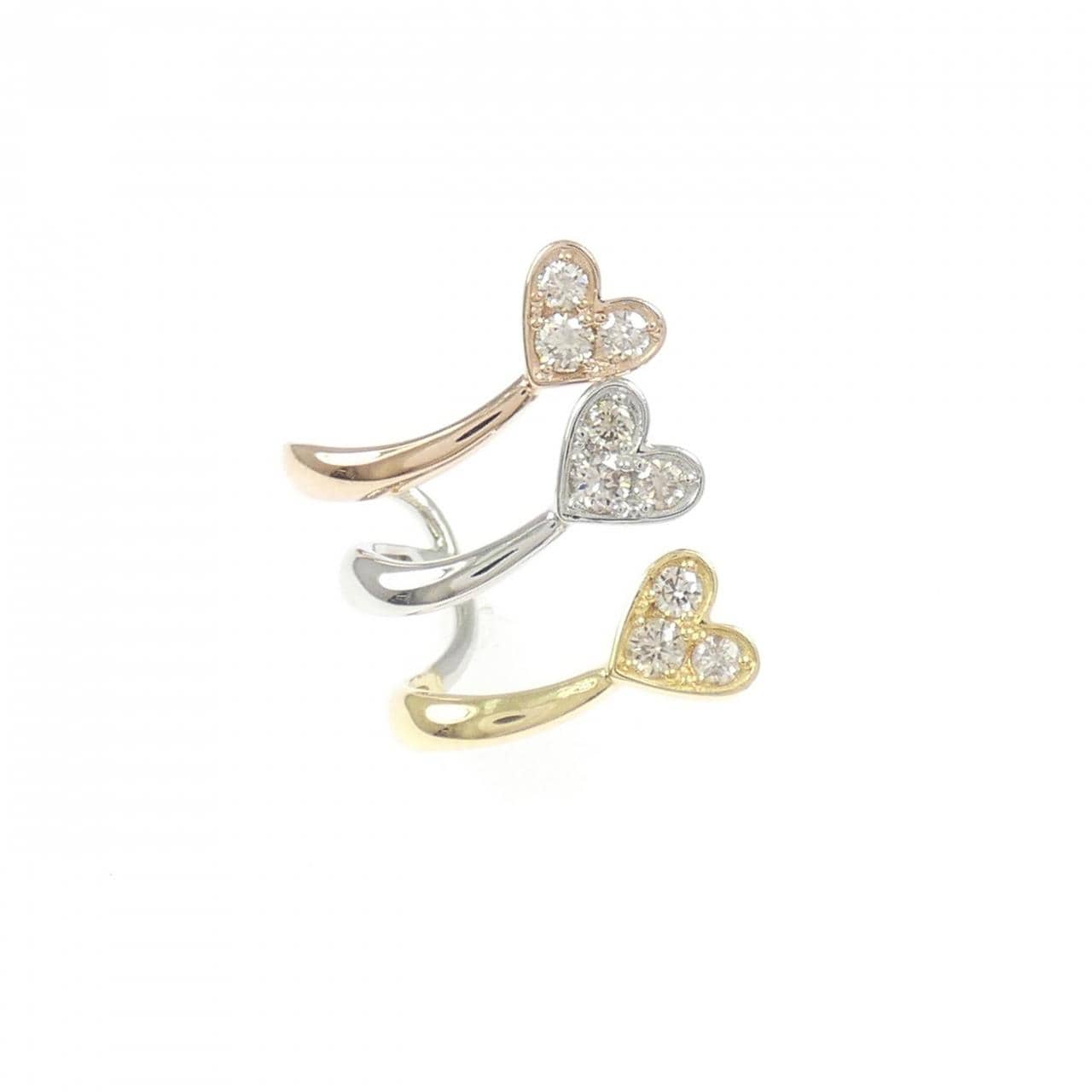 K18YG/PT950/K18PG/PT900 ダイヤモンド ピアス 0.25CT 片耳
