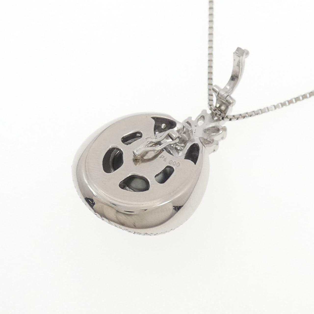 PT900/PT/850 黒蝶パール ネックレス 11.8mm
