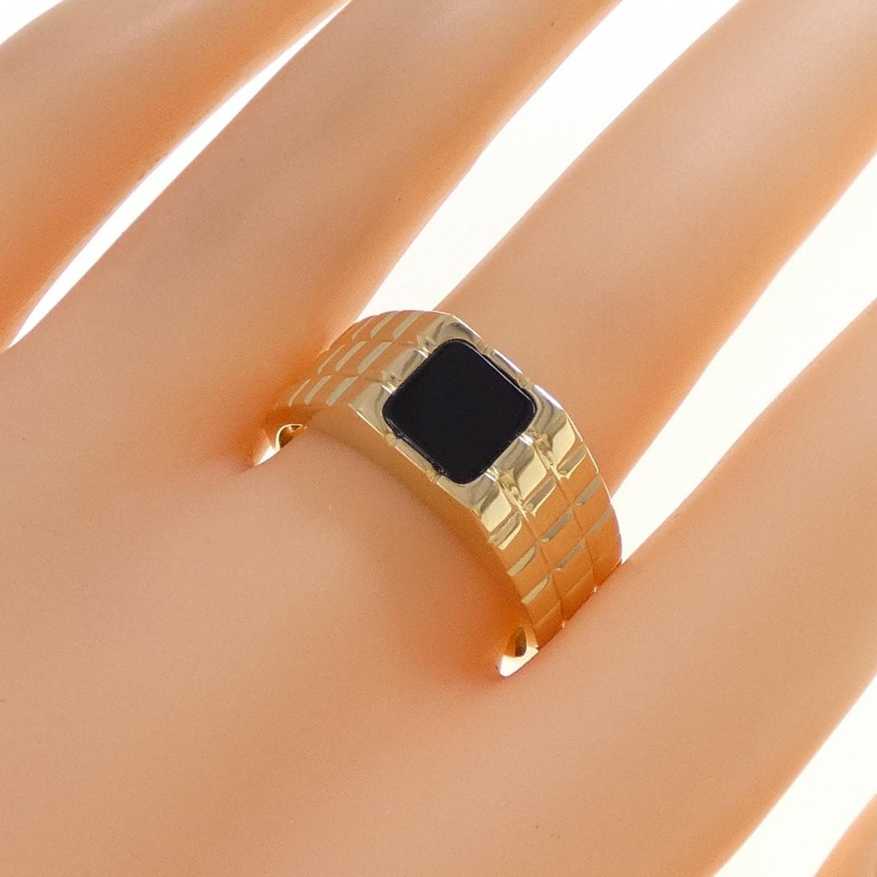 【新品】K18YG オニキス リング