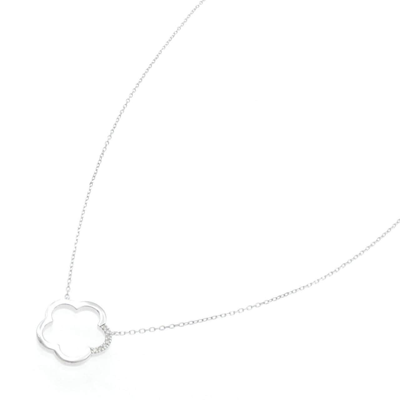 K10WG フラワー ダイヤモンド ネックレス