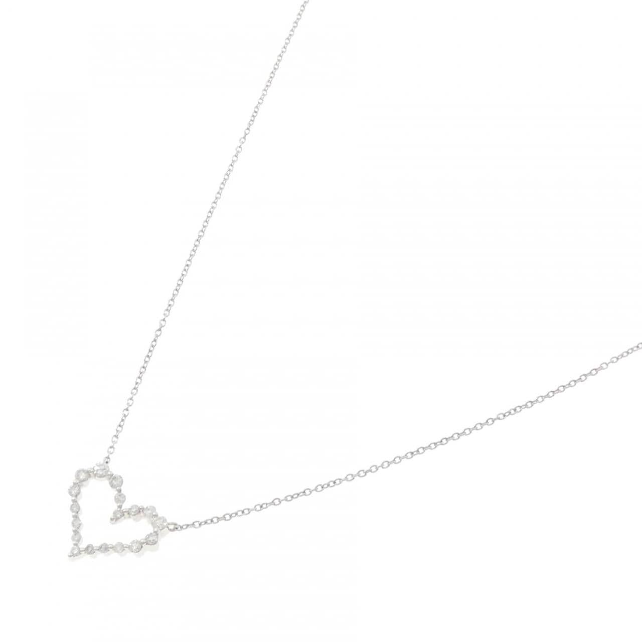 K18WG ハート ダイヤモンド ネックレス 0.20CT