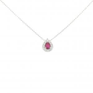PT950/PT850 ルビー ネックレス 0.13CT