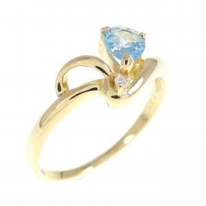 K18YG ブルートパーズ リング 0.35CT