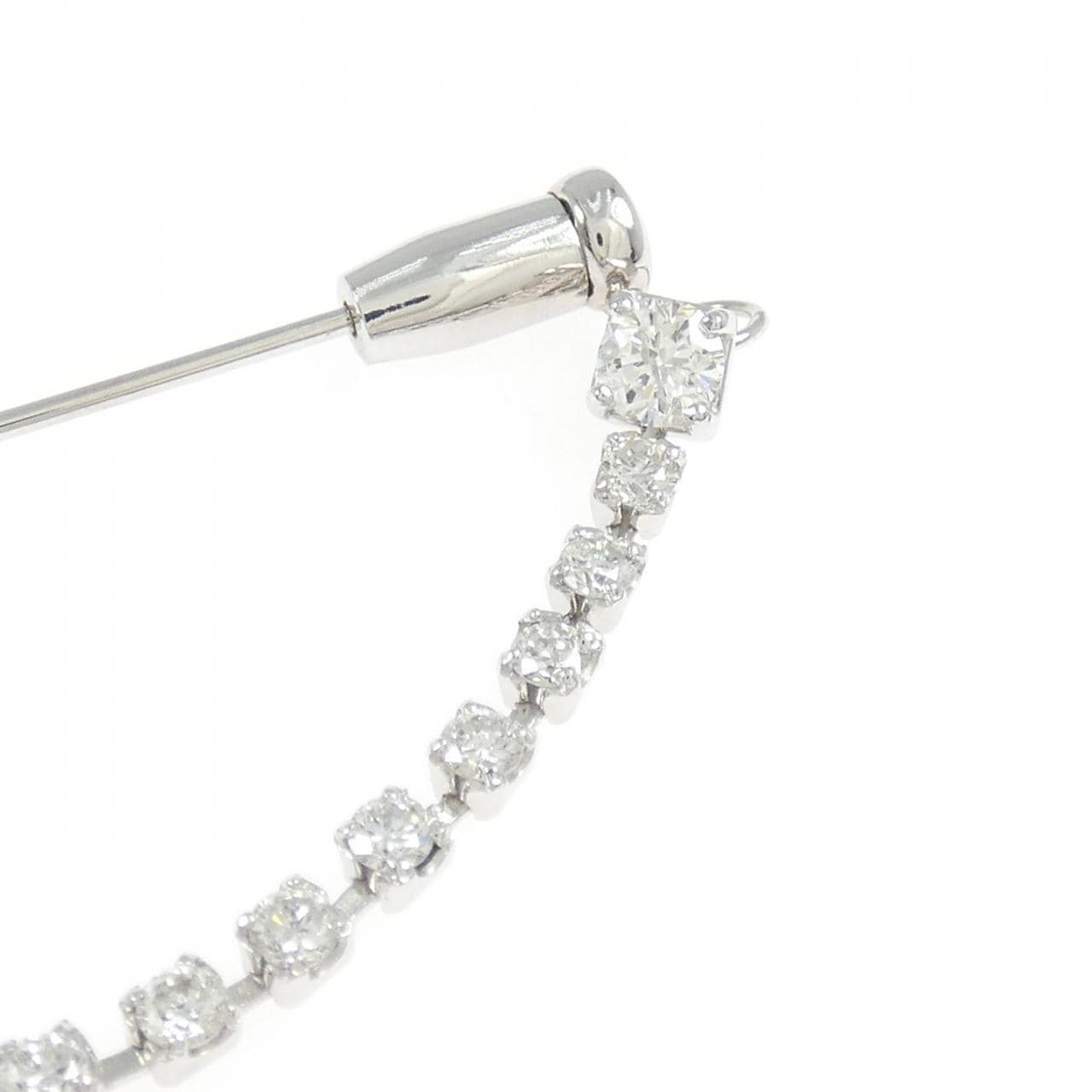 PT900/K14WG ダイヤモンド ブローチ 0.80CT
