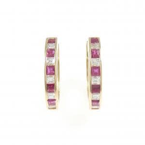 K18YG ルビー ピアス 1.18CT