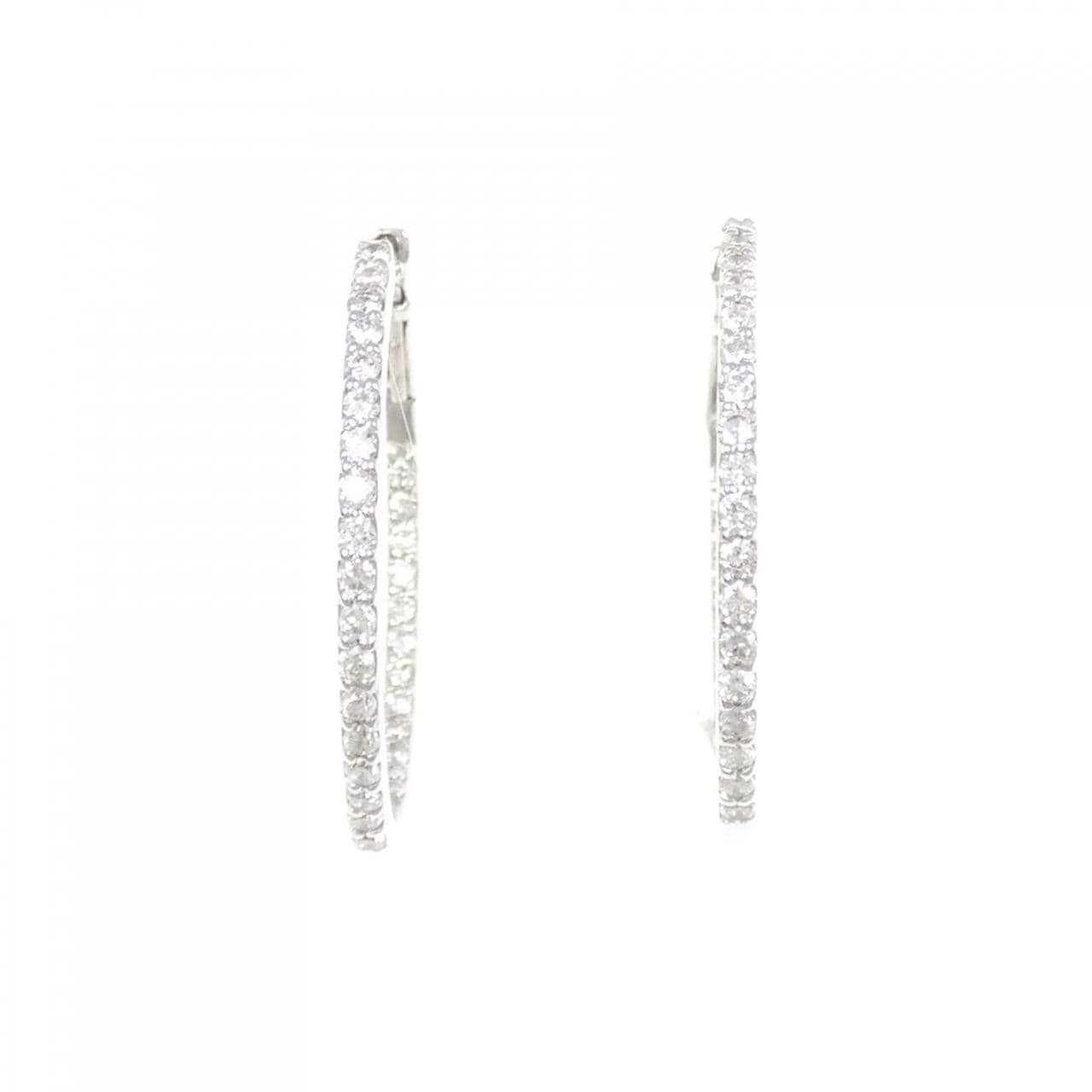 K18WG ダイヤモンド フープ ピアス 0.60CT